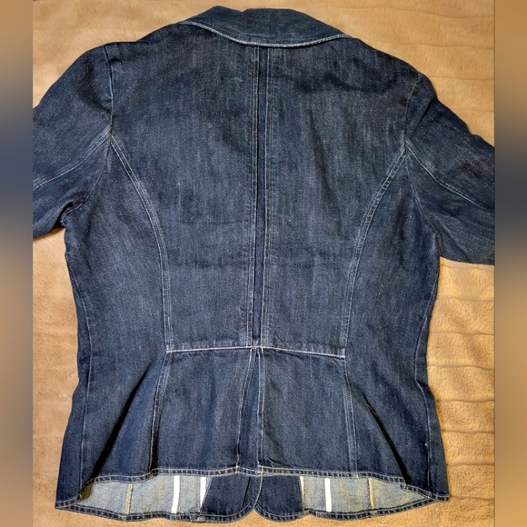 J. Jill 16T Peplum-Style Dark Denim Jacket - Picture 3 of 4